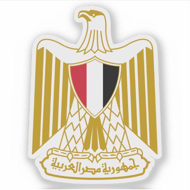 Pegatina Escudo de la República Árabe de Egipto (Anverso)