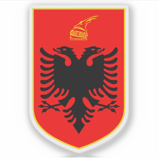 Pegatina Escudo de la República de Albania (Anverso)