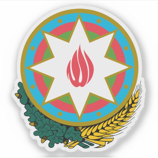 Pegatina Escudo de la República de Azerbaiyán (Anverso)