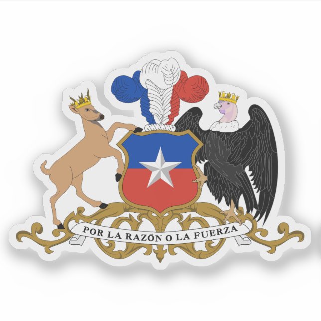 Pegatina Escudo de la República de Chile (Anverso)