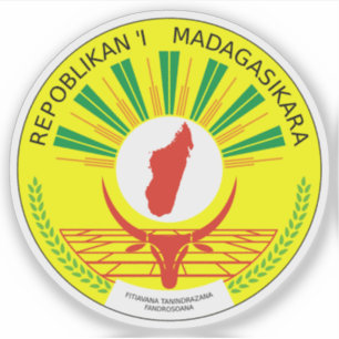 Pegatina Escudo de la República de Madagascar