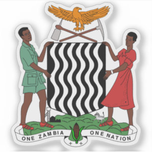 Pegatina Escudo de la República de Zambia