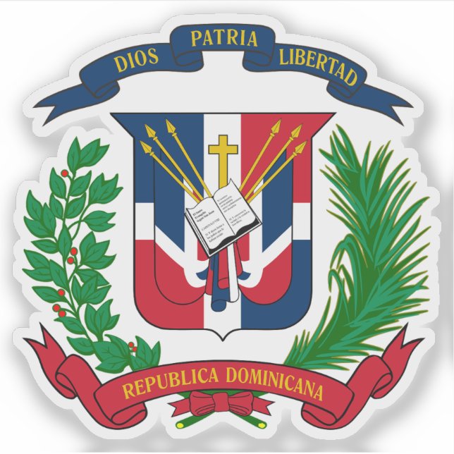 Pegatina Escudo de la República Dominicana (Anverso)