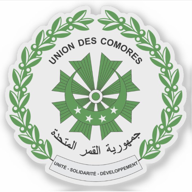 Pegatina Escudo de la Unión de las Comoras (Anverso)