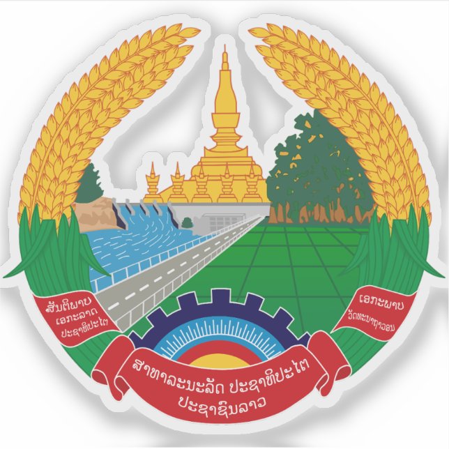 Pegatina Escudo de Laos (Anverso)