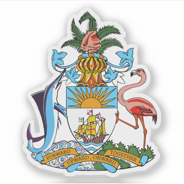 Pegatina Escudo de las Bahamas (Anverso)