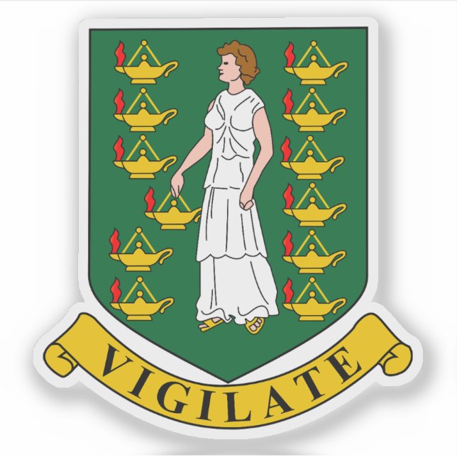 Pegatina Escudo de las Islas Vírgenes Británicas (Anverso)