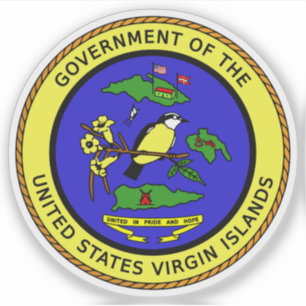 Pegatina Escudo de las Islas Vírgenes de los Estados Unidos