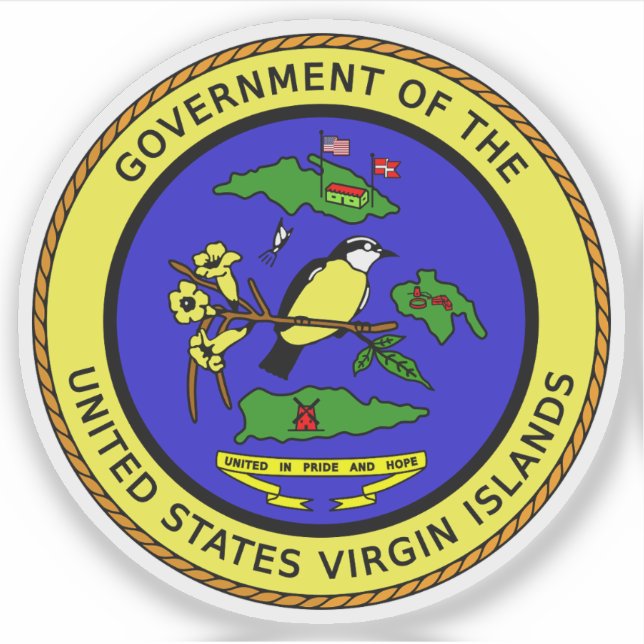 Pegatina Escudo de las Islas Vírgenes de los Estados Unidos (Anverso)