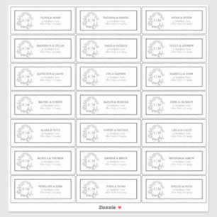 Pegatina Escudo de Leafy Blanco y Negro Monograma Dirección