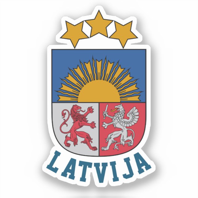 Pegatina Escudo de Letonia (Anverso)
