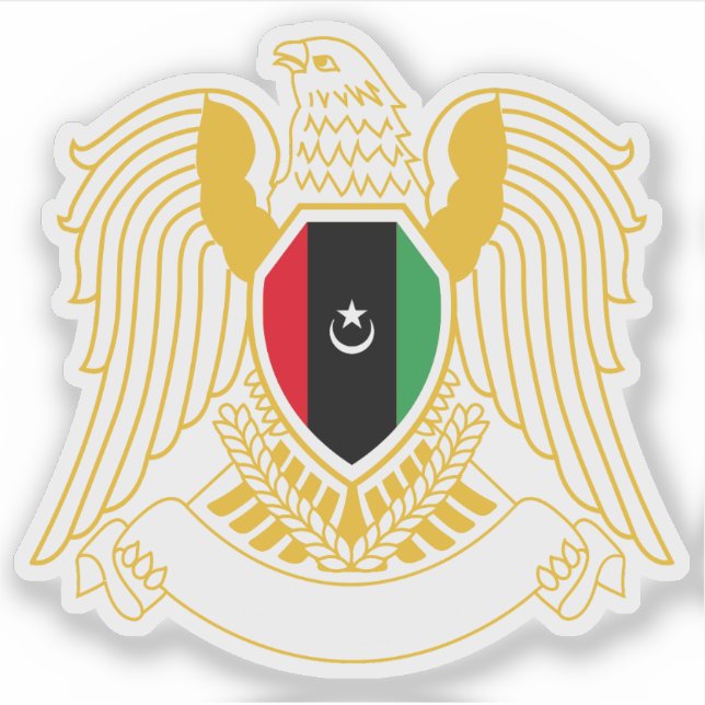 Pegatina Escudo de Libia utilizado por Haftar (Anverso)