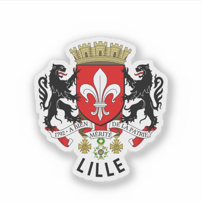 Pegatina Escudo de Lille (Francia) (Anverso)