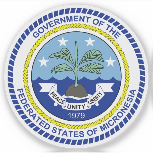 Pegatina Escudo de los Estados Federados de Micronesia (Anverso)