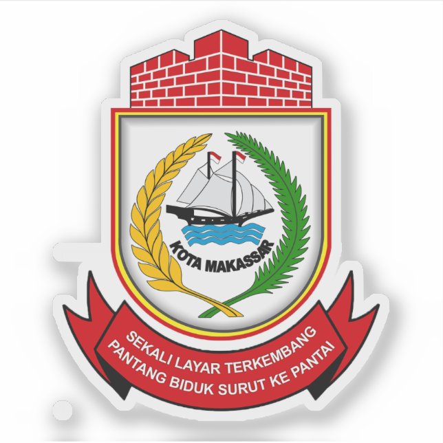 Pegatina Escudo de Makassar (Indonesia) (Anverso)
