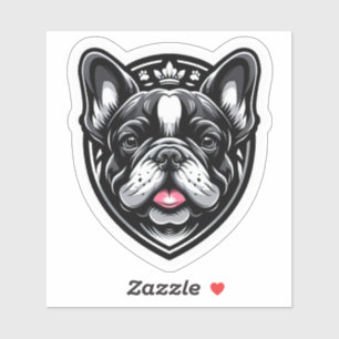 Pegatina Escudo de mascota de Bulldog francés real