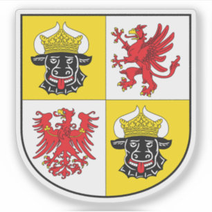 Pegatina Escudo de Mecklemburgo-Pomerania Occidental, Alema