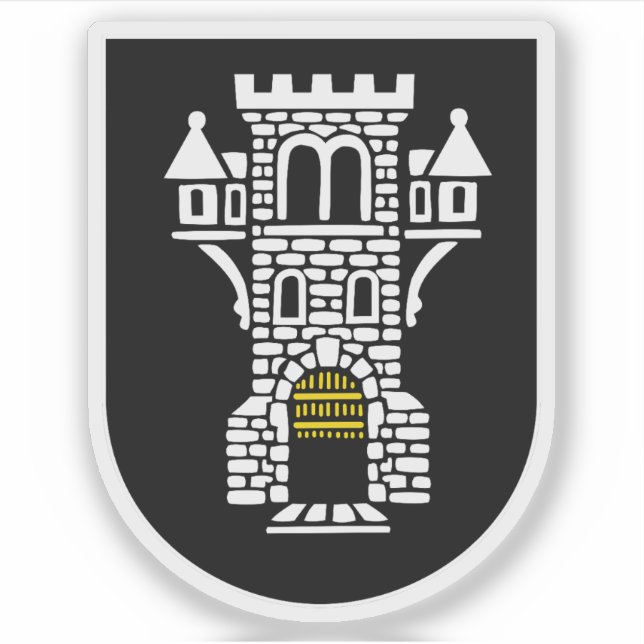 Pegatina Escudo de Menden, Alemania (Anverso)