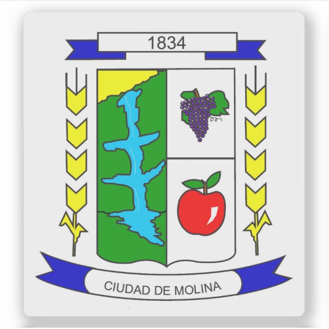 Pegatina Escudo de Molina, Chile (Anverso)