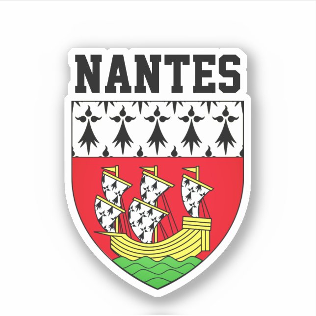 Pegatina Escudo de Nantes, Francia (Anverso)