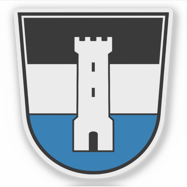 Pegatina Escudo de Neu-Ulm, Alemania (Anverso)