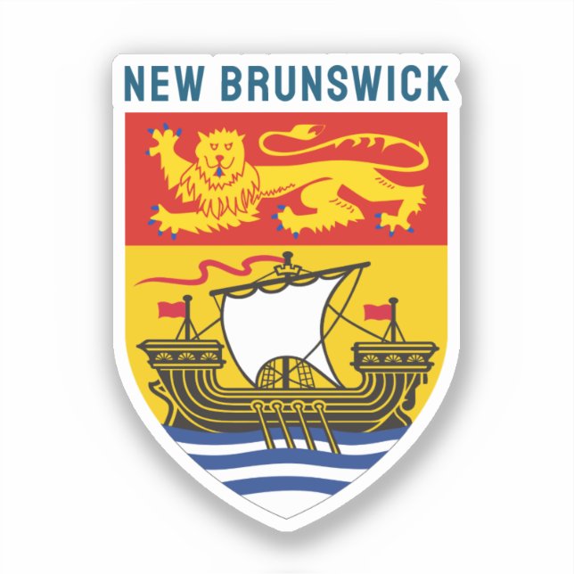 Pegatina Escudo de Nueva Brunswick (Canadá) (Anverso)