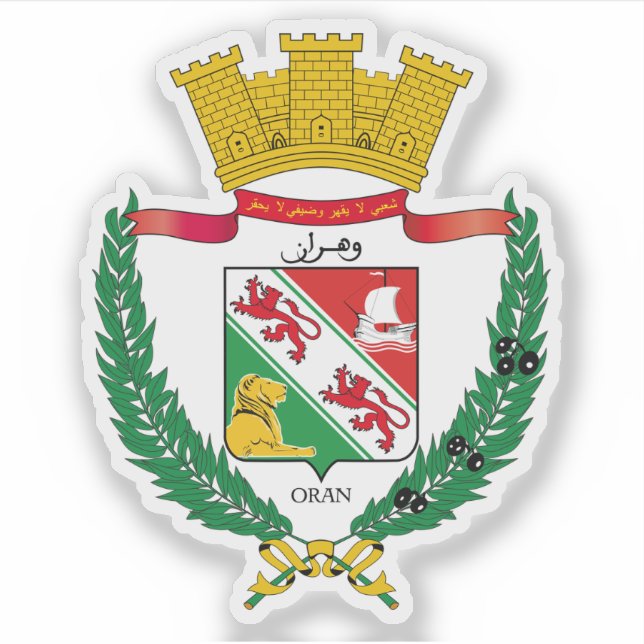Pegatina Escudo de Orán, Argelia (Anverso)