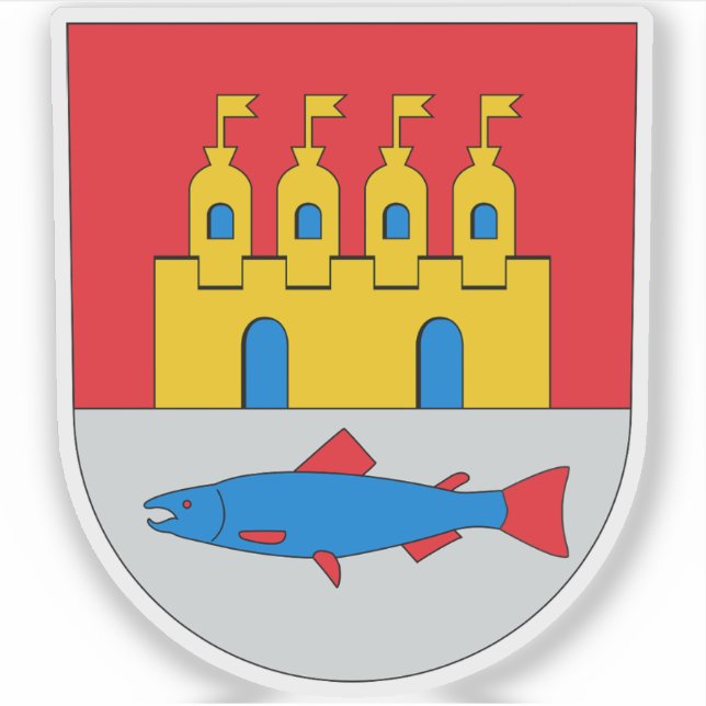 Pegatina Escudo de Oulu (Finlandia) (Anverso)