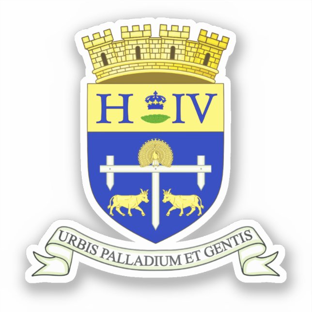 Pegatina Escudo de Pau, Pirineos Atlánticos (FRANCIA) (Anverso)