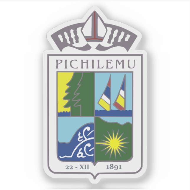 Pegatina Escudo de Pichilemu, Chile (Anverso)