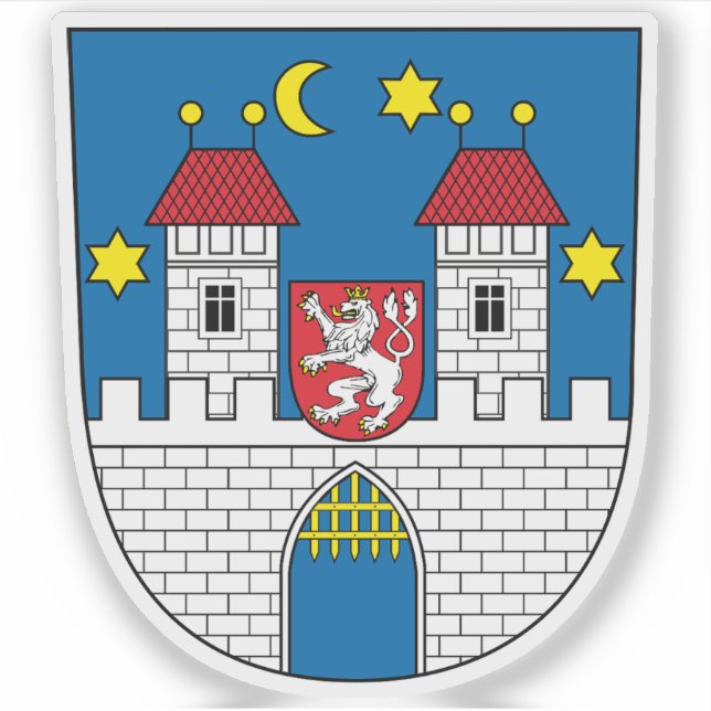 Pegatina Escudo de Písek, República Checa (Anverso)