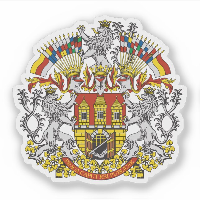 Pegatina Escudo de Praga, República Checa (Anverso)
