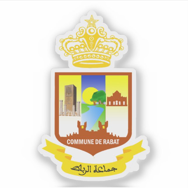 Pegatina Escudo de Rabat, Marruecos (Anverso)