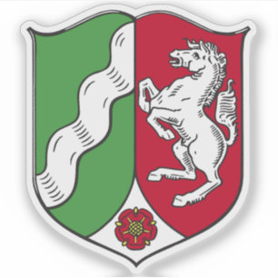 Pegatina Escudo de Renania del Norte-Westfalia, Alemania