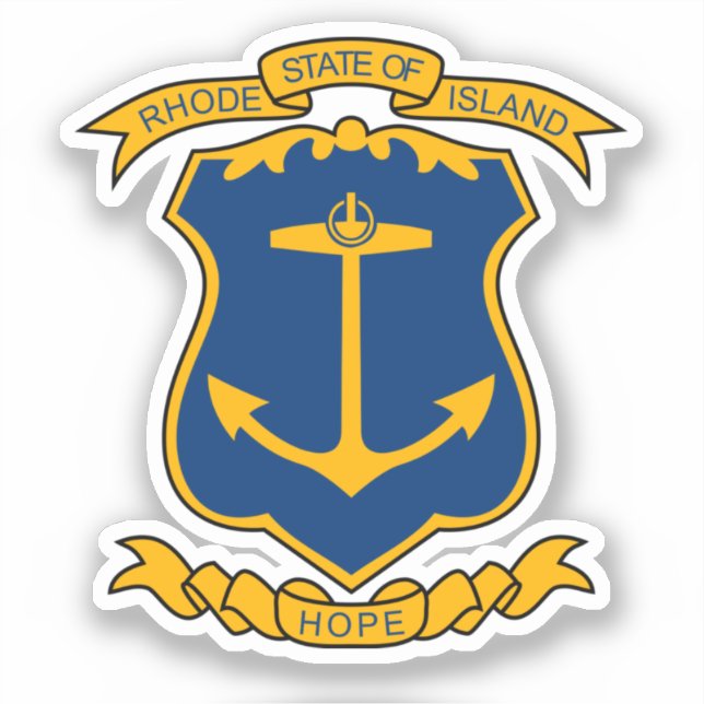Pegatina Escudo de Rhode Island Magnet (Anverso)