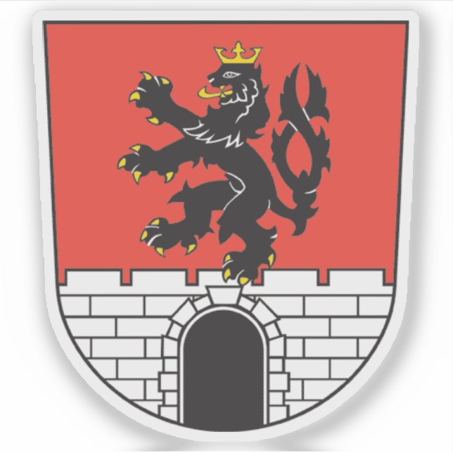 Pegatina Escudo de Rožnov pod Radhoštěm, Checia (Anverso)