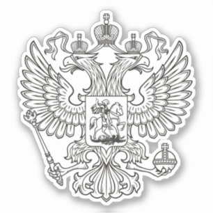 Pegatina Escudo de Rusia - versión blanca