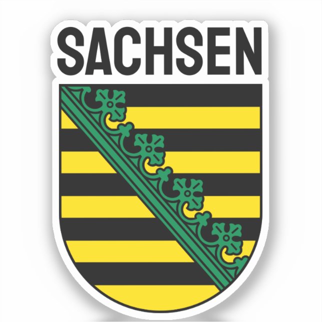 Pegatina Escudo de Sachsen (Sajonia), ALEMANIA (Anverso)
