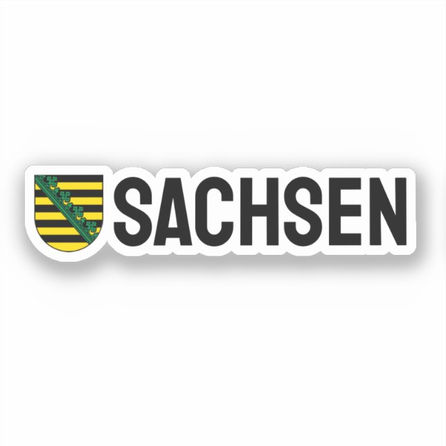 Pegatina Escudo de Sachsen (Sajonia), ALEMANIA (Anverso)
