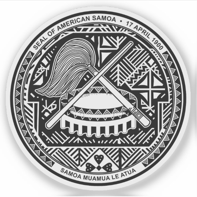 Pegatina Escudo de Samoa Americana, Estados Unidos (Anverso)