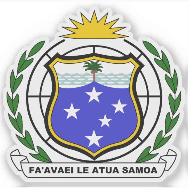 Pegatina Escudo de Samoa Occidental (1951-1962) (Anverso)
