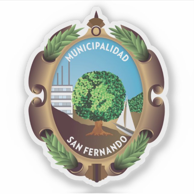 Pegatina Escudo de San Fernando partido, Argentina (Anverso)