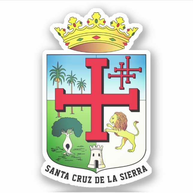 Pegatina Escudo de Santa Cruz de la Sierra (Bolivia) (Anverso)