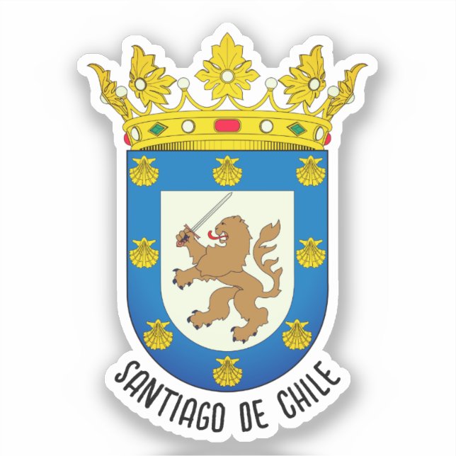 Pegatina Escudo de Santiago de Chile (Anverso)