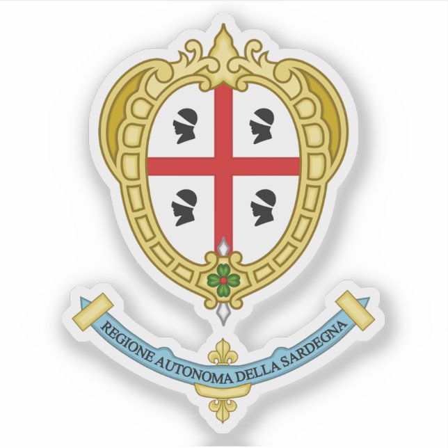 Pegatina Escudo de Sardegna (Italia) (Anverso)