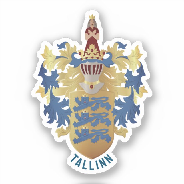 Pegatina Escudo de Tallín - ESTONIA (Anverso)
