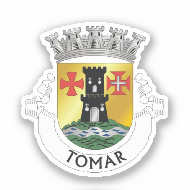 Pegatina Escudo de Tomar, PORTUGAL (Anverso)