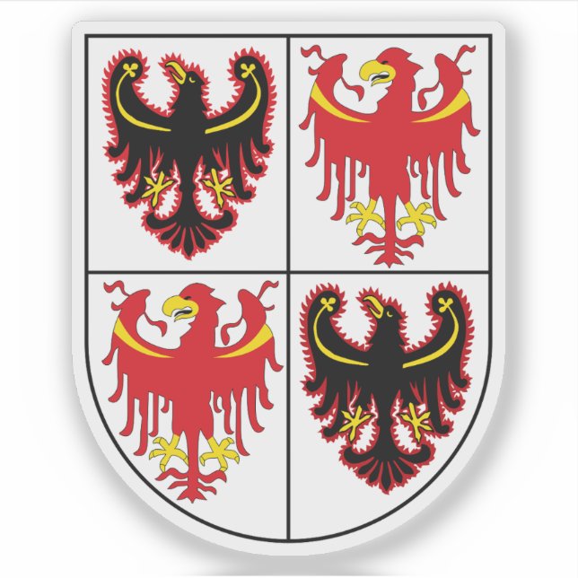 Pegatina Escudo de Trentino-Tirol del Sur, Italia (Anverso)