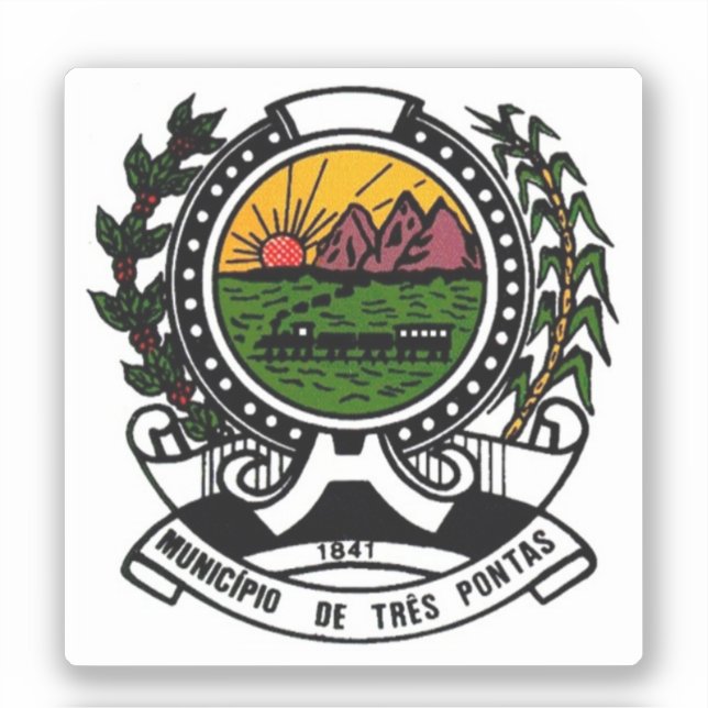 Pegatina Escudo de Três Pontas, Minas Gerais - BRASIL (Anverso)