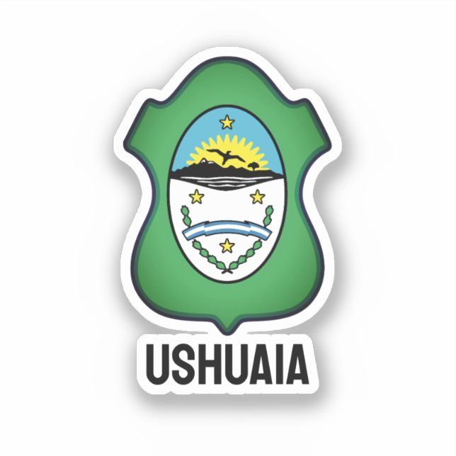 Pegatina Escudo de Ushuaia - Argentina (Anverso)